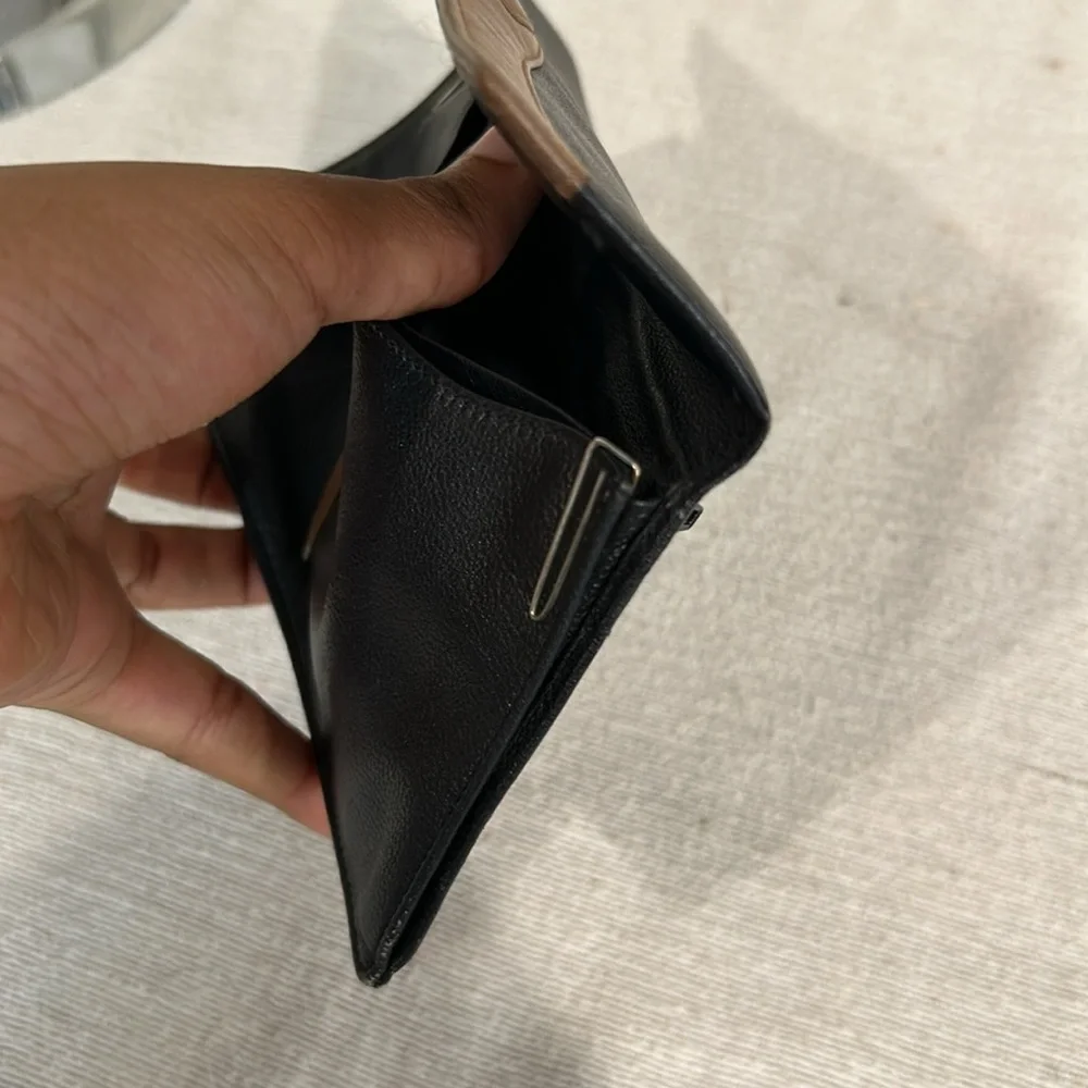 CHRISTIAN DIOR Leather Navy Blue Wallet